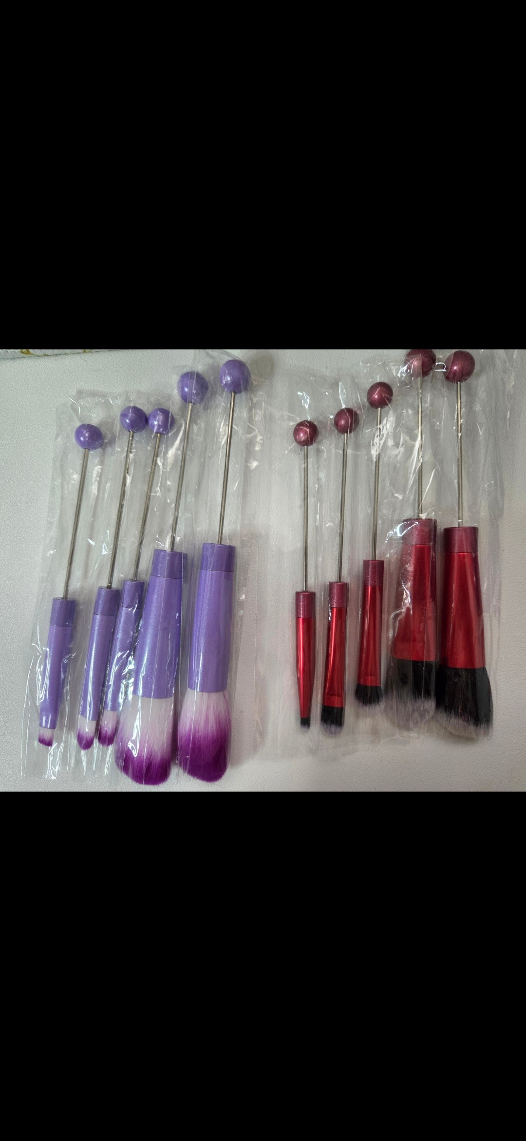 Custom Beaded Make Up Brush Set - 5pcs