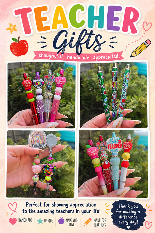 🍎 Teacher Gifts 🍎 Pens, Badge Reels & Tumbler Keychains