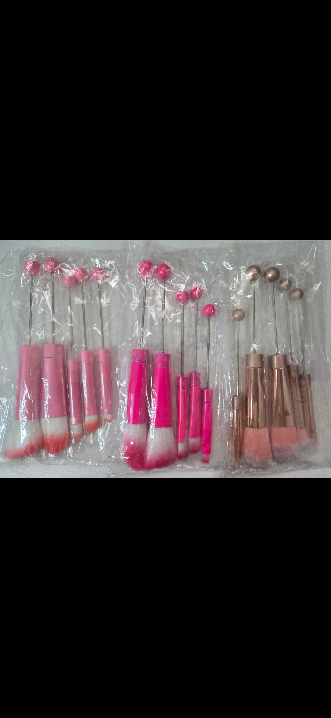 Custom Beaded Make Up Brush Set - 5pcs